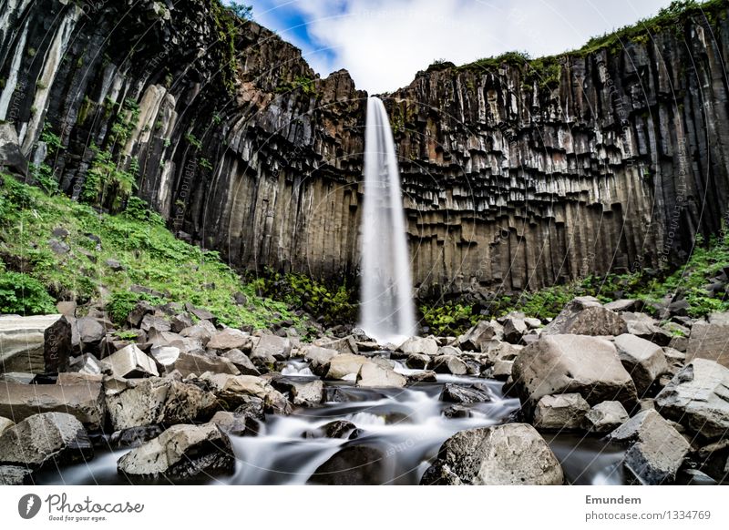 vartifoss Vacation & Travel Tourism Far-off places Sightseeing Waterfall Svartifoss Iceland Natural Wild Basalt Rock volcanic rock Colour photo Exterior shot