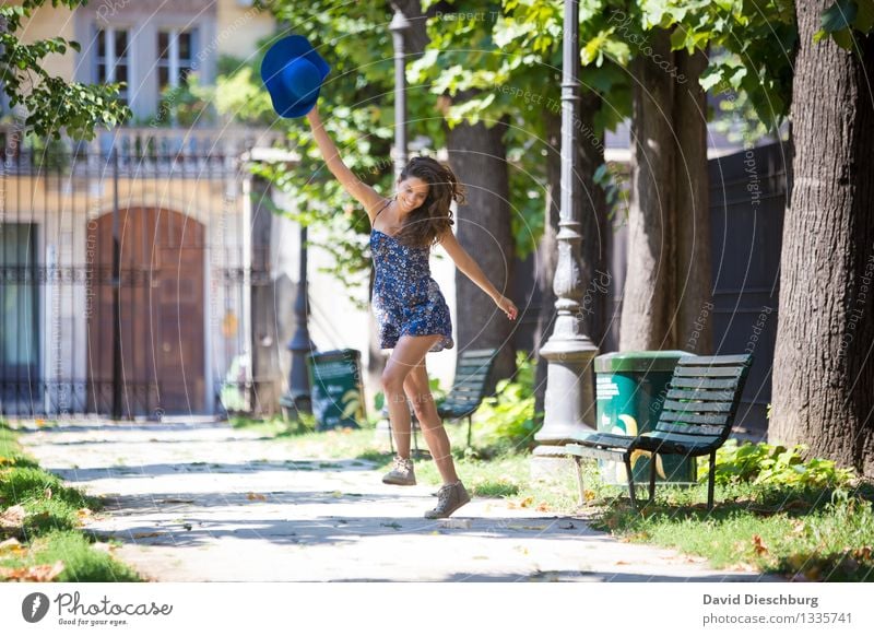 Because I'm happy Dance Feminine Young woman Youth (Young adults) Woman Adults Body 1 Human being 18 - 30 years Spring Summer Beautiful weather Tree Park Town