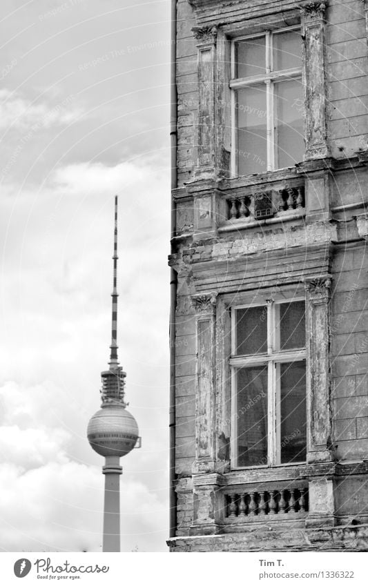 Corner Berlin Town Capital city Downtown Old town Deserted House (Residential Structure) Window Tourist Attraction Television tower Fear of the future Past