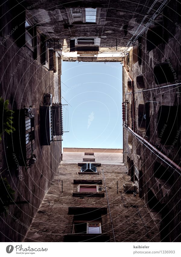 Living in a box Naples Italy Town House (Residential Structure) Building Architecture Wall (barrier) Wall (building) Facade Balcony Window Old Poverty Dark