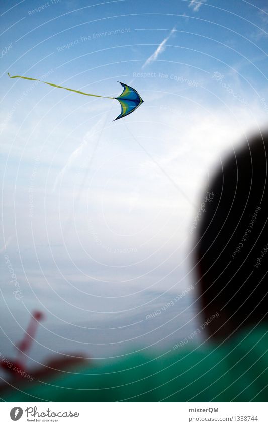 Flying Away. Art Esthetic Dragon Hang gliding Kite festival Playing Wind Gust of wind Ascending Colour photo Multicoloured Exterior shot Detail Experimental