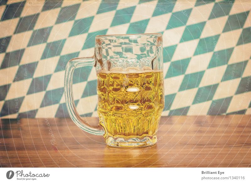 Retro Oktoberfest Beverage Cold drink Alcoholic drinks Beer Design Summer Wood Glass Yellow Tourism Tradition Germany Pub Munich Beer mug Pattern Bavaria