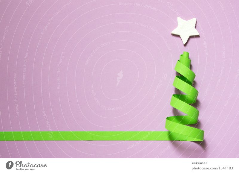 Christmas! Handicraft quilling Christmas & Advent Christmas tree Stationery Paper Piece of paper Esthetic Authentic Simple Green Violet White Creativity