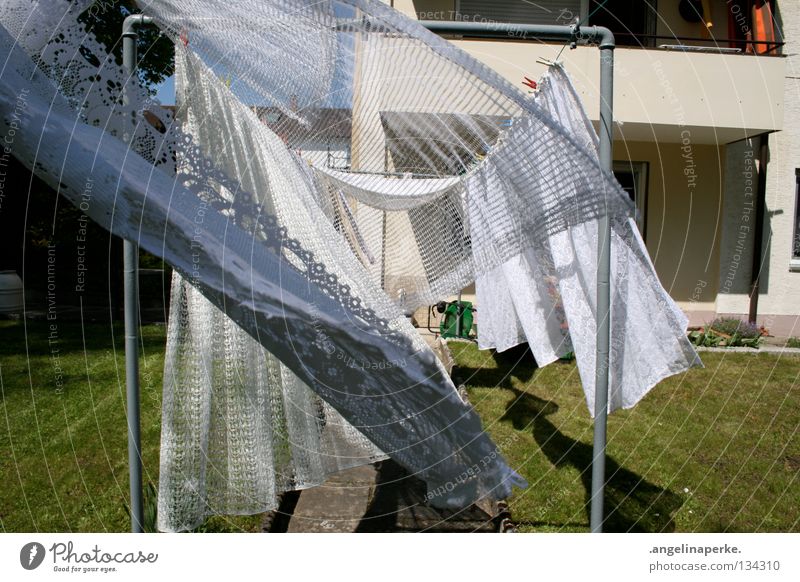 the wind the heavenly child. White Drape Laundry Clothesline Summer Physics Green Wind Airy Garden Warmth cling grass