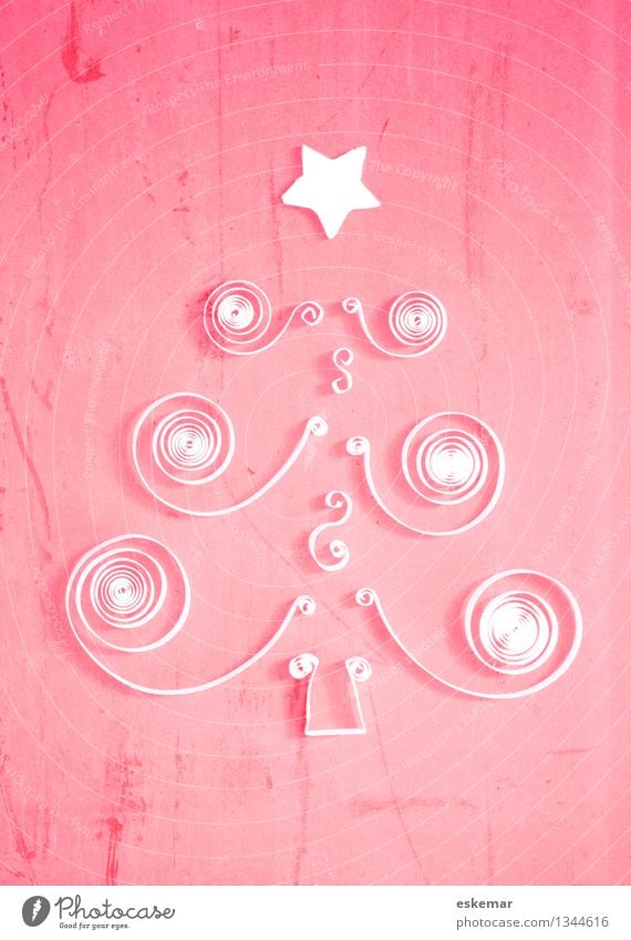 Christmas poetiscch Handicraft quilling Origami Christmas & Advent Christmas tree Card Tree Paper Esthetic Hip & trendy Beautiful Pink White Creativity