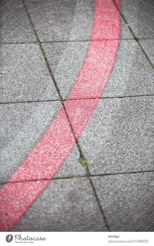typical... Sidewalk Cycle path Stone Concrete Line Curve Esthetic Elegant Uniqueness Gray Red Design Accuracy Arrangement Divide Lanes & trails Sign Graphic
