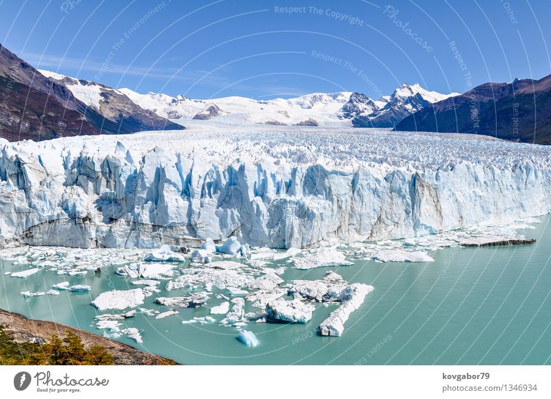 Frontal view of Perito Moreno Glacier, Argentina Vacation & Travel Tourism Nature Landscape Sky Clouds Park White Patagonia RTW South America Vantage point