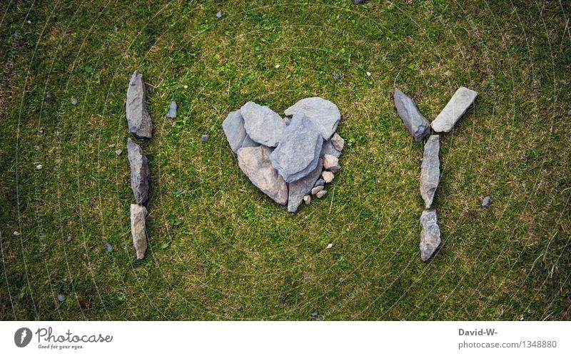 I Love You Life Art Environment Nature Summer Autumn Meadow Stone Sign Characters Heart Lovers Expression Infatuation Emotions Eternity Death Tombstone