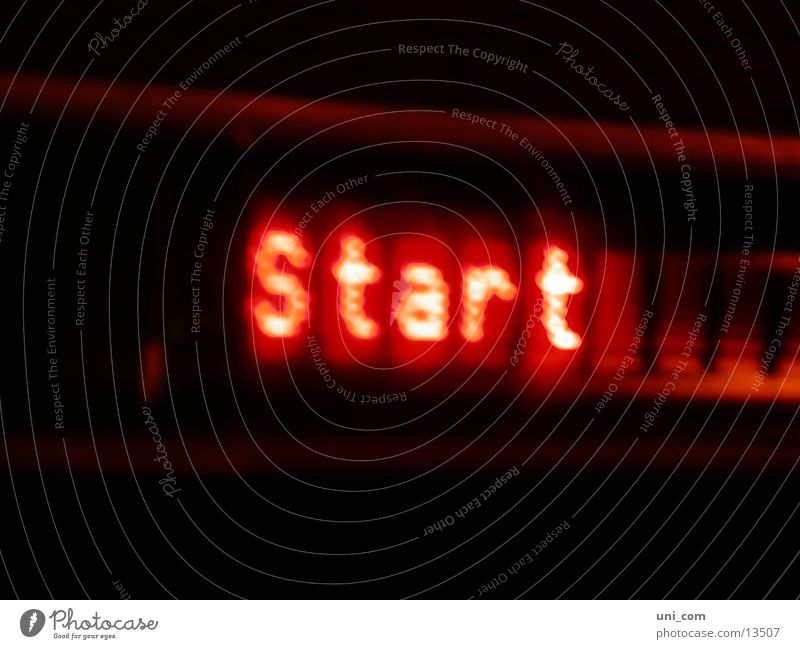 at the start Neon sign Word Red Electrical equipment Technology Beginning displey Lamp