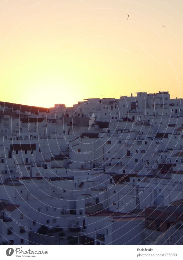 Good night A Vejèr Spain Town Village Hill Sunset Dusk Harmonious Calm Relaxation Light Dark Sleep Europe Historic Andalucia Arabia White Landmark Monument