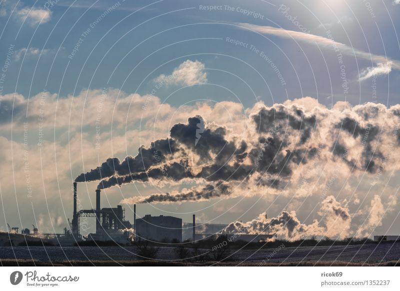 industrial zone Sun Energy industry Coal power station Industry Environment Nature Clouds Chimney Smoke Climate Environmental pollution Environmental protection