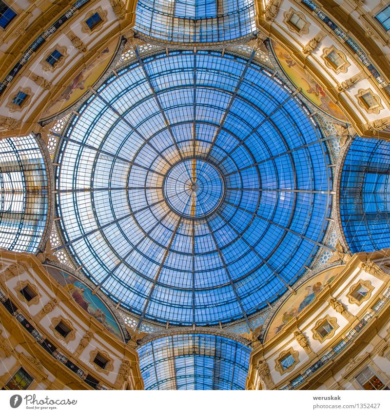 Dome in Galleria Vittorio Emanuele, Milan, Italy Luxury Style Vacation & Travel Decoration Art Culture Sky Places Building Architecture Monument Esthetic