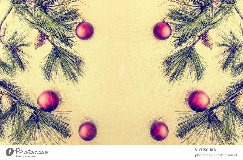 Christmas background with balls and Christmas tree Style Design Winter Decoration Feasts & Celebrations Christmas & Advent Ornament Tradition Background picture