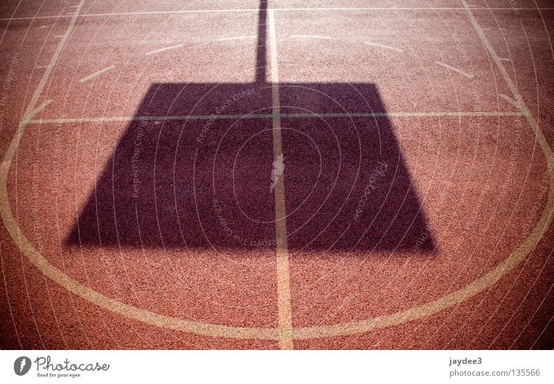Square in circle Red Field Light Ball sports Shadow Line Basketball Sports Circle Sun Signs and labeling Beautiful weather Bright Exterior shot