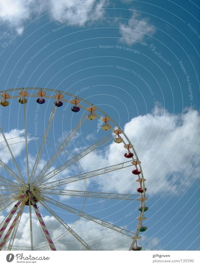 roundabout Ferris wheel Round Fairs & Carnivals Theme-park rides Carousel Rotate Large Attraction Joy Playing Sky Level Tall all around Vertigo