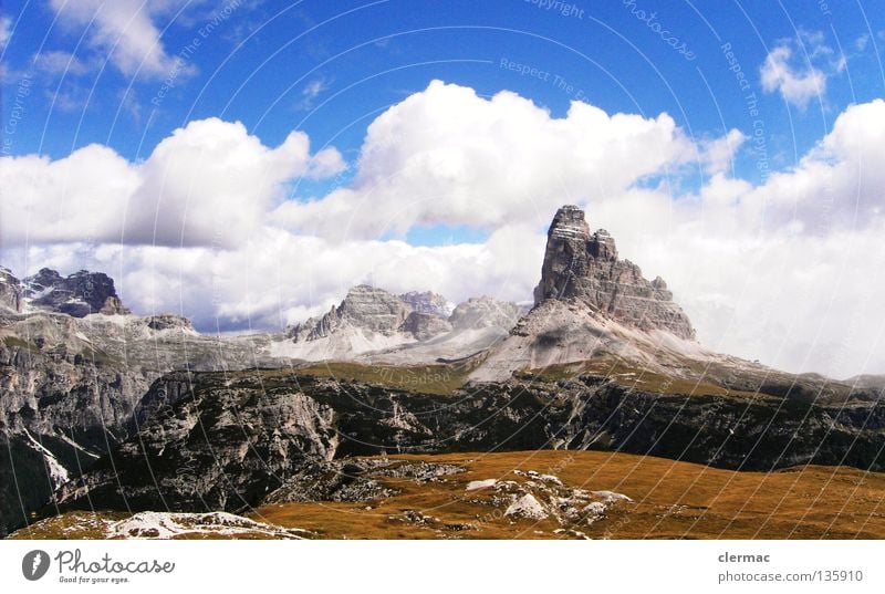dolomites three pinnacles Dolomites Merlon Italy Vacation & Travel Alpine pasture Mountain Rock Nature sixths misurina Piano piana rienz