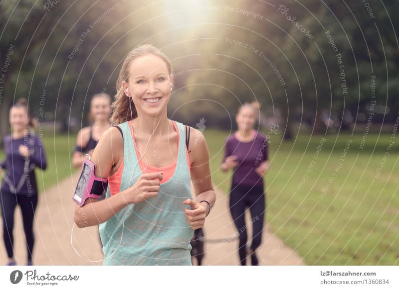 Teenage Girls running in park exercising, Stock Video
