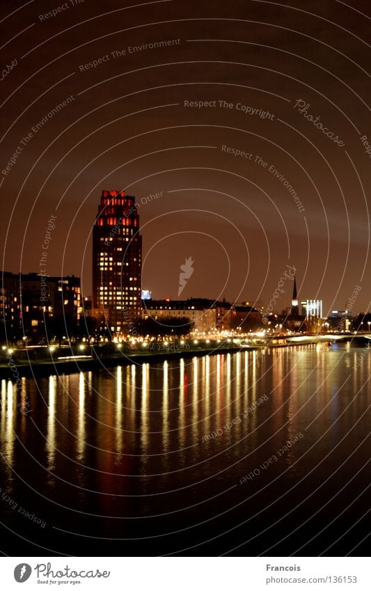 Luminale 2008 Frankfurt Main Light High-rise Reflection Town luminale Beam of light Skyline