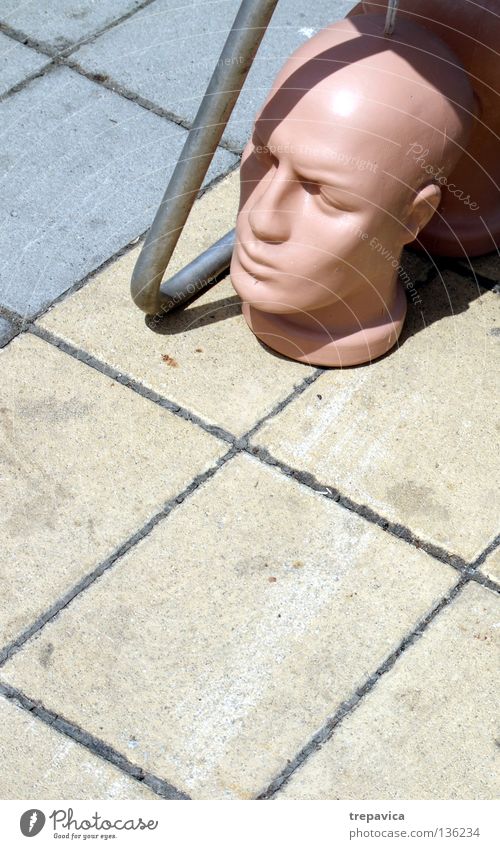 head Concrete Mannequin Creepy Yellow Gray Headless Forget Town Floor covering Skin Doll Fear Statue Death Street huge