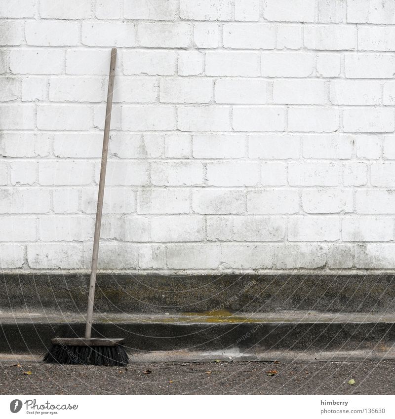 sweep week Wall (barrier) Curbside Broom Sweep Clean Janitor Cleaning Painting (action, work) Concrete Style Manmade structures Household Detail Farm