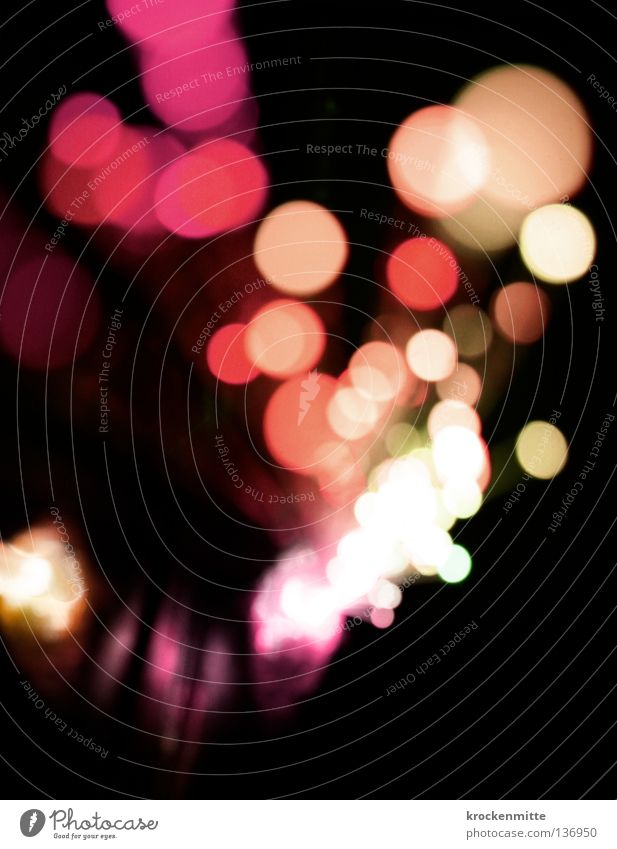 think pink Light Abstract Circle Night Pink Red Way out Night life Blur Yellow Colour Lamp Point