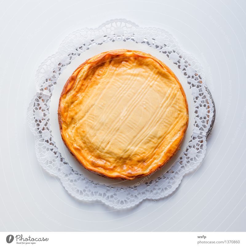 Cheese cake on a white background with cake lace Cake Dessert White cheese cake cheesecake quartzte Gateau cake top Baked goods sponge cake Country house Rustic