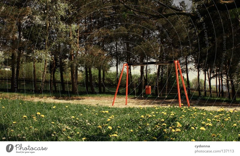 childless Playground Swing Playing Places Loud Harm Hurt Experience Memory Retro East Free space Meadow Spring Action Frustration Reaction Calm Childless Future
