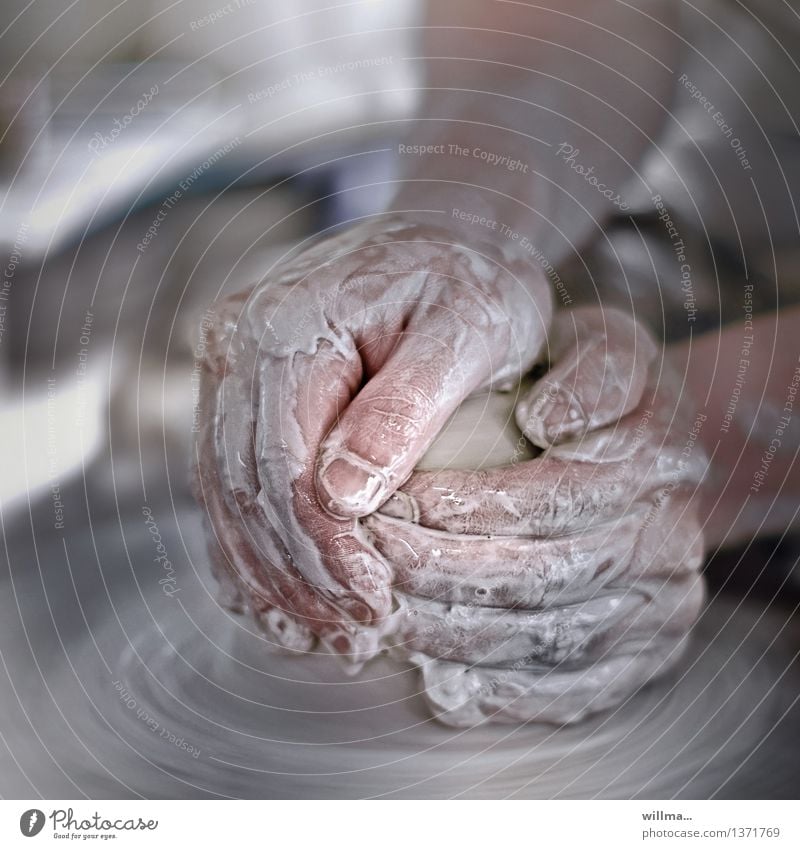 hands working on a pottery wheel with clay | for the sake of form Potter Craftsman Pottery Craft (trade) Arts and crafts Hand Fingers Potter's wheel Tone