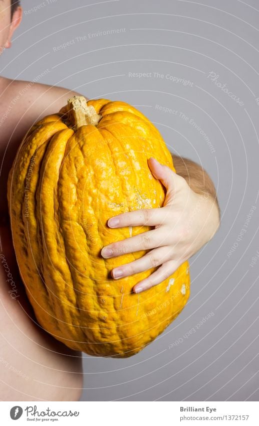 Reap what you sow Food Pumpkin Nutrition Lifestyle Thanksgiving Hallowe'en Human being Masculine Man Adults Body Hand 1 18 - 30 years Youth (Young adults) Large