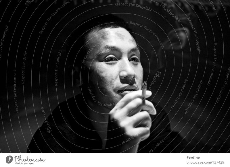 sangshine Poker face Asians Dark Cigarette Dangerous Criminal Japan Vietnam China East Concentrate Face Smoking yakuza