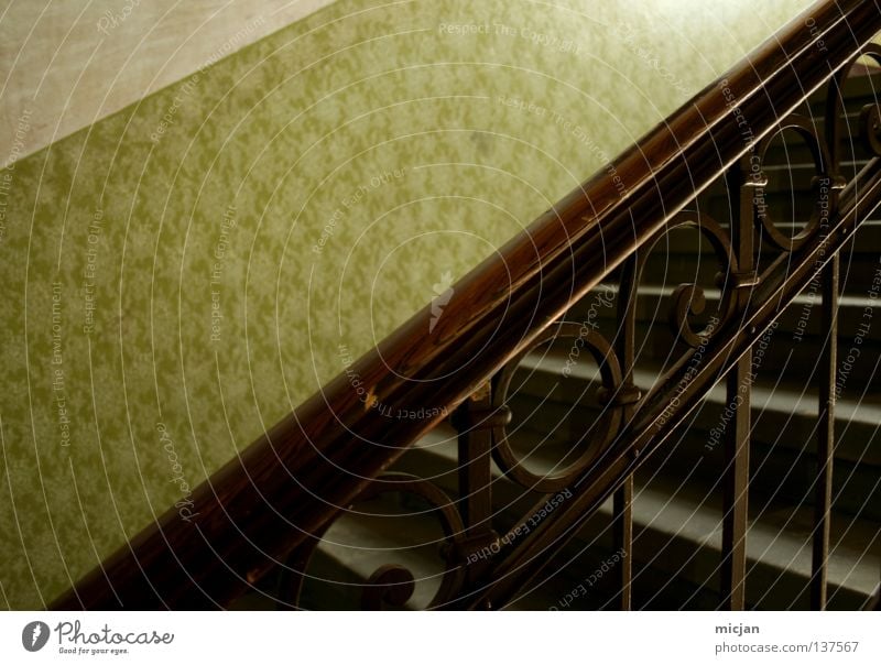 fancy. Wood Wallpaper Pattern Graphic Green Brown To hold on White Gray Design Retro Circle Flower Iron Hold Staircase (Hallway) House (Residential Structure)