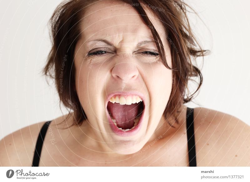 tantrum Human being Feminine Young woman Youth (Young adults) Woman Adults Head 1 30 - 45 years Hair and hairstyles Emotions Moody Scream Anger Expression