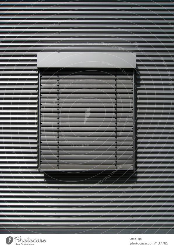 Closed today Wall (building) Window Facade Middle Public Holiday Shutter Geometry Black White Gray Structures and shapes Clean Smoothness Shaft of light Shadow