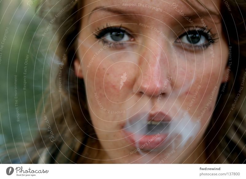 sound and smoke Smoke Emotions Hope Portrait photograph Cigarette Morning Suction No smoking Television Forget Close-up Breathe Air Calm Time