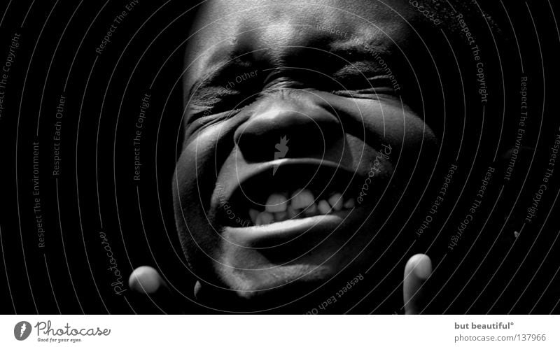 star Africa Emotions Joy Child Boy (child) Black & white photo To enjoy Teeth