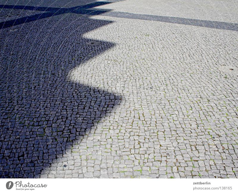 TU Berlin, TEL Pavement Beach Sidewalk Places Traffic infrastructure Cobblestones forecourt Shadow Prongs zigzag shadow Paving stone Stairs