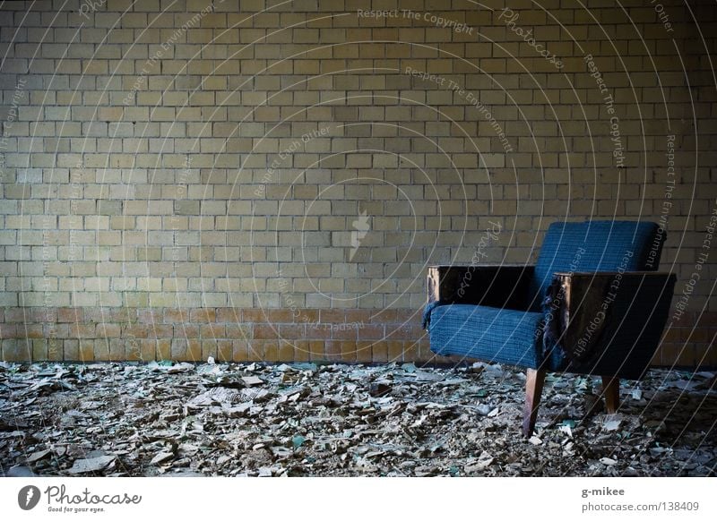 waiting to die Calm Chair Room Ruin Wall (barrier) Wall (building) Creepy Broken Grief Death Loneliness Distress Peace Transience Timeless Derelict quiet lonely