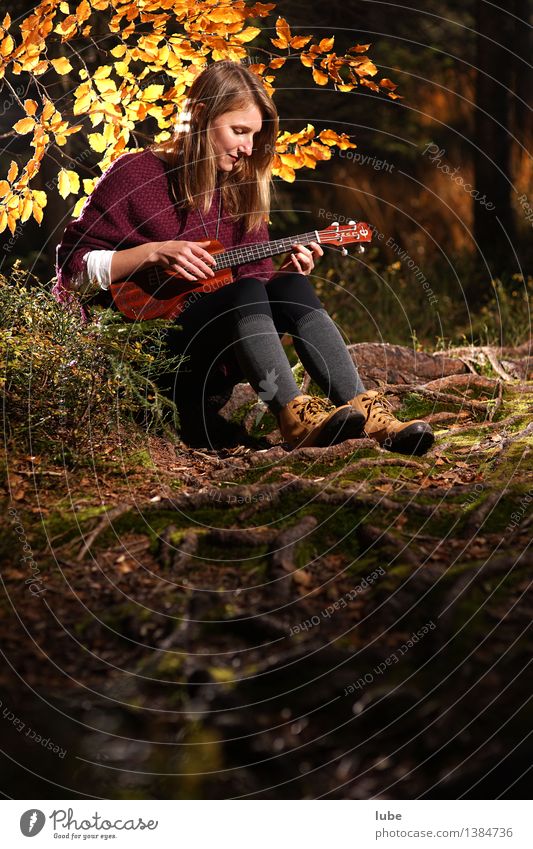Kylee with Ukulele IV Harmonious Well-being Contentment Relaxation Calm Meditation Young woman Youth (Young adults) Art Artist Music Listen to music Concert
