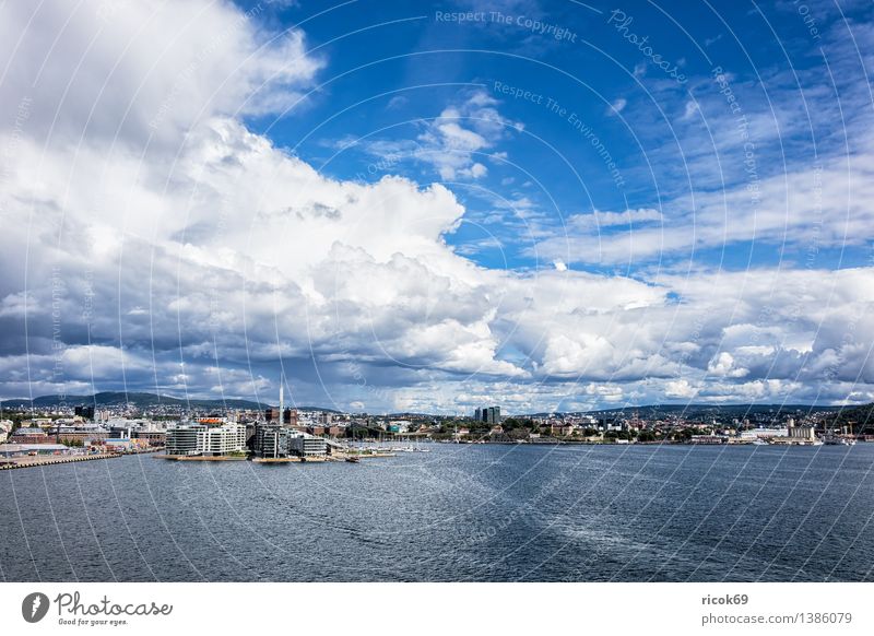 View of Oslo Relaxation Vacation & Travel House (Residential Structure) Nature Landscape Water Clouds Coast Fjord Ocean Town Capital city Manmade structures