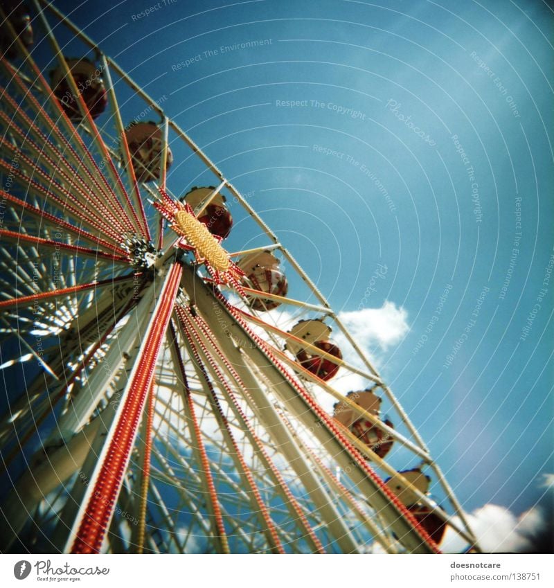 La Noria. Fairs & Carnivals Ferris wheel Festival Leipzig Medium format Analog Diana Lomography Vignetting Section of image Partially visible Worm's-eye view