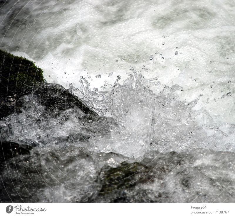 refreshment Whitewater Brook Mountain stream Black Cold Air bubble Foam Summer River Navigation Water Blow Rock Stone