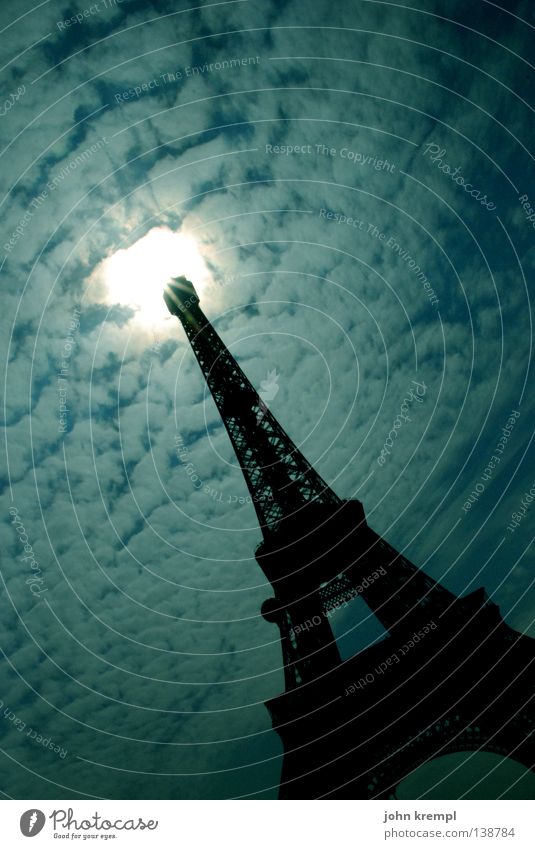 mars attacks! Light Clouds Eiffel Tower France Art Thorn Broadcasting station TV station Landmark Monument Paris Sky Sun Light (Natural Phenomenon) UFO