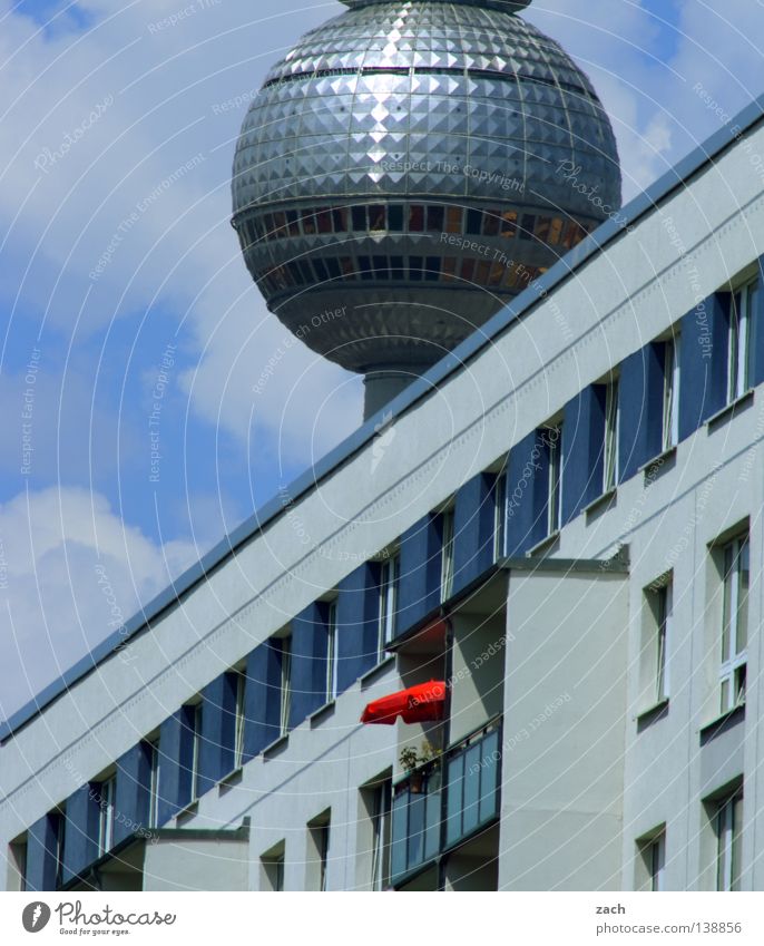 Earth sphere Town High-rise Sunshade Diagonal UFO Landmark Monument Berlin Berlin TV Tower Prefab construction telespargel Sphere Ball