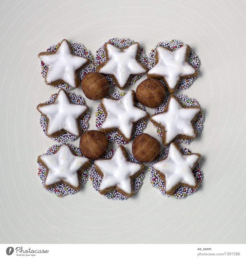 Sugar, Cinnamon & Marzipan Food Dough Baked goods Candy Chocolate Star cinnamon biscuit marzipan potato Coulored sugar candy Icing Cookie Nutrition