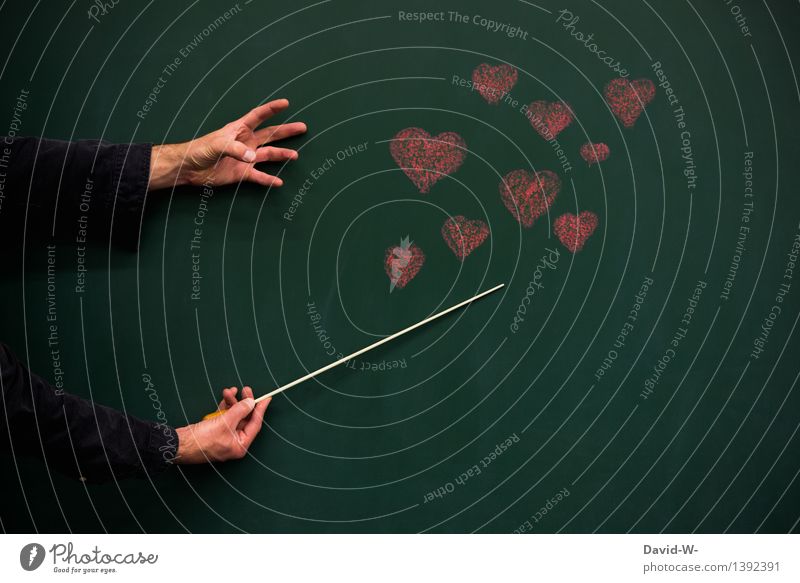 Music connects Blackboard Human being Masculine Man Adults Life Art Culture Listen to music Concert Conductor Authentic Exceptional Elegant Happy Positive Red