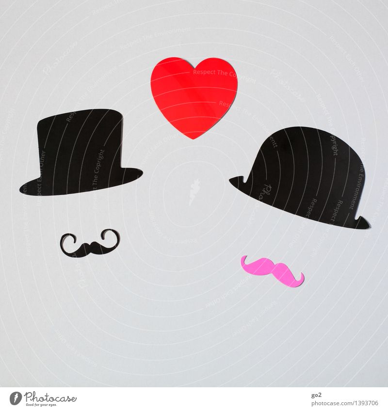 Percy & Montgomery Handicraft Valentine's Day Wedding Masculine Homosexual Man Adults Couple Partner Facial hair Fashion Accessory Hat Moustache Paper Heart