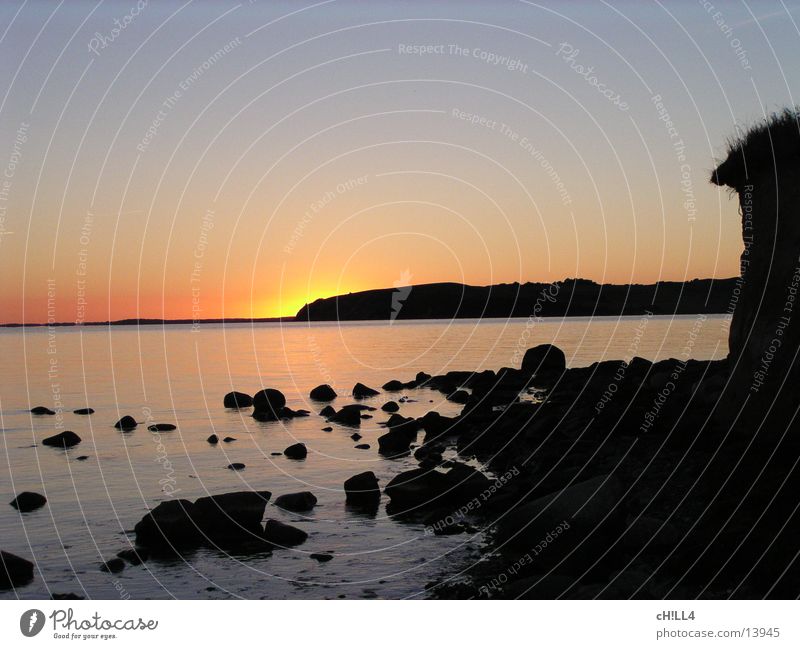 sundown Ocean Rügen Sunset Horizon Evening Water Baltic Sea Coast steep Stone Vantage point