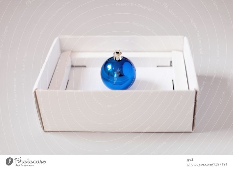 Christmas Ball Blue Christmas & Advent Gift Packaging material Cardboard Glitter Ball Esthetic Simple White Anticipation Design Surprise Colour photo