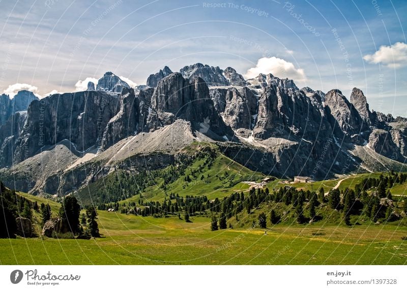 geological history Vacation & Travel Tourism Trip Adventure Summer vacation Mountain Hiking Nature Landscape Sky Spring Meadow Rock Alps Sella Dolomites Peak