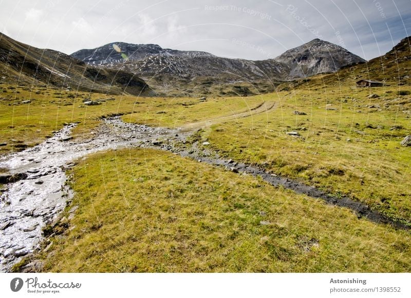 In the mountains Environment Nature Landscape Plant Sky Clouds Autumn Weather Grass Bushes Hill Rock Alps Mountain Peak Schladming Austria Hiking Tall Point